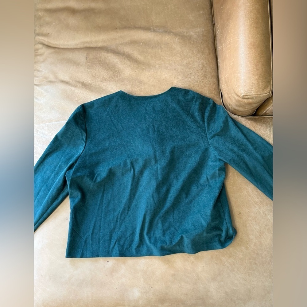 1980's Inseparables Womens Shirt Jacket Dark Teal Gold Rose Buttons Womens Sz 18 - Picture 7 of 7